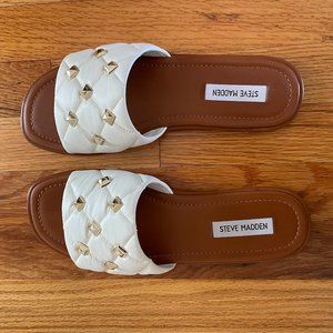 Steve Madden Trouble Slide Sandal White Size 10